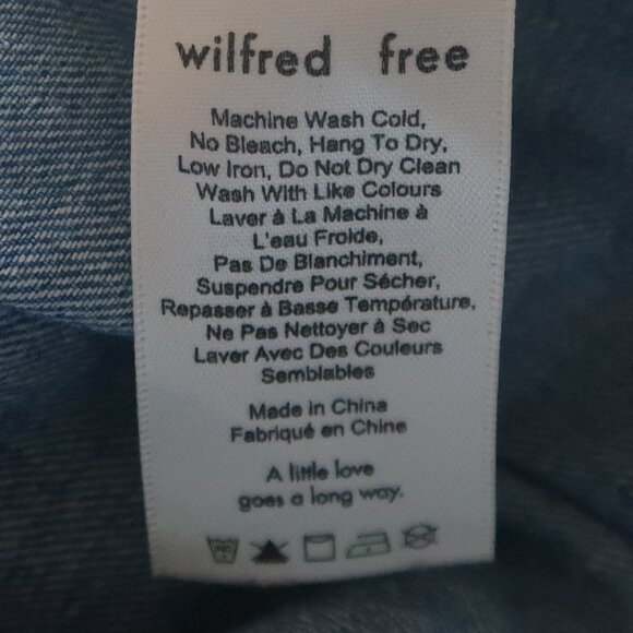 Wilfred Free Denim Western Long Sleeve Shirt XS Blue 100% Cotton Aritzia Casual - Picture 7 of 10